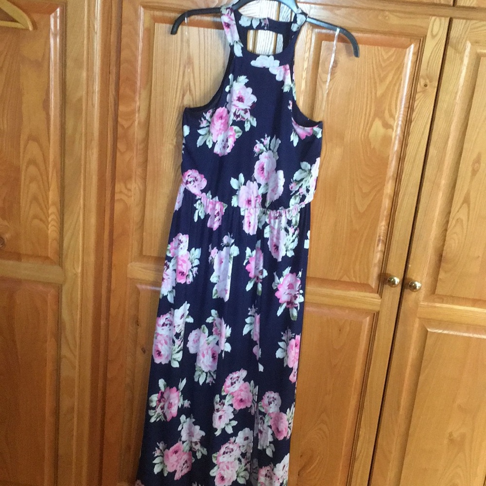 Navy floral summer dress